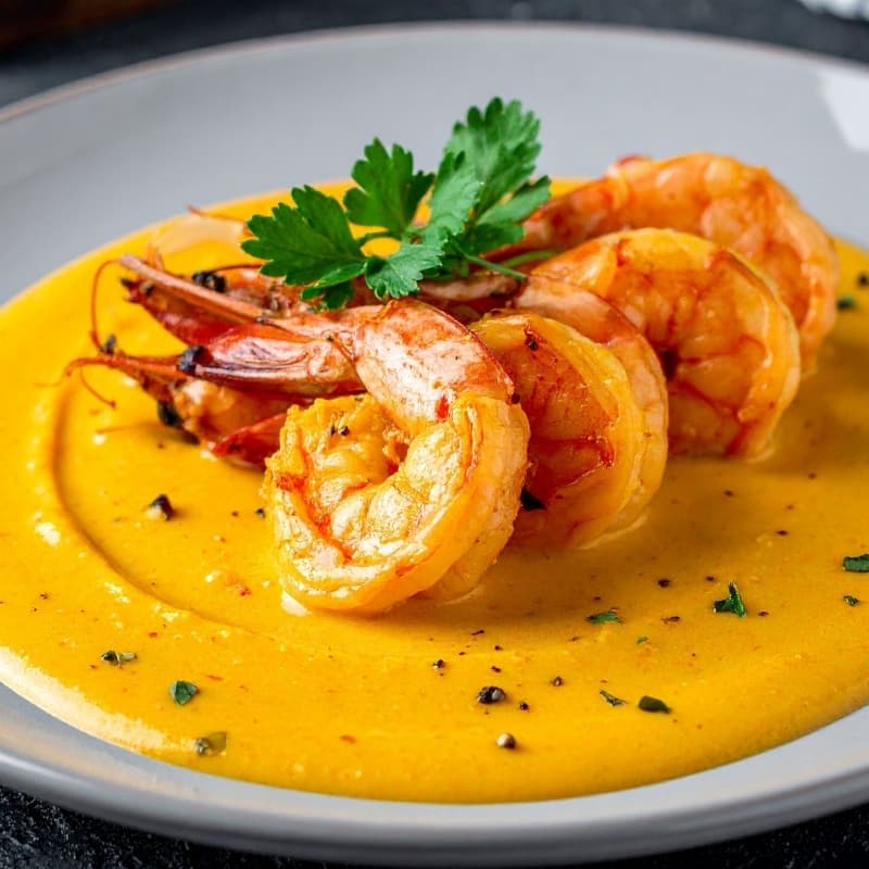 Mango-Sauce mit Garnelen