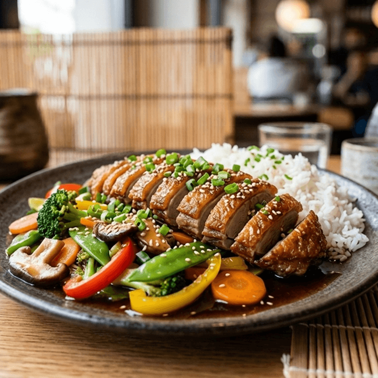 Teriyaki mit Ente kross