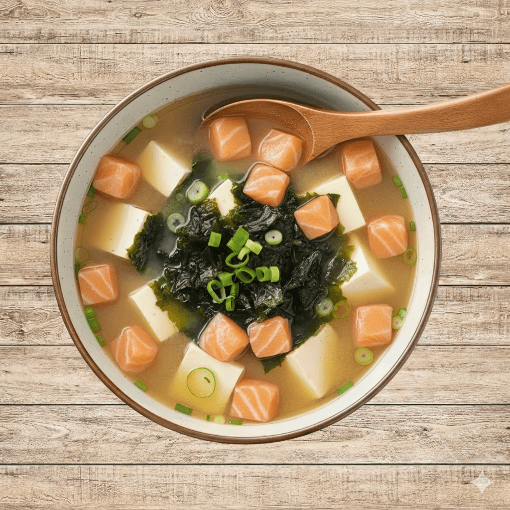 Miso-Suppe mit Lachs